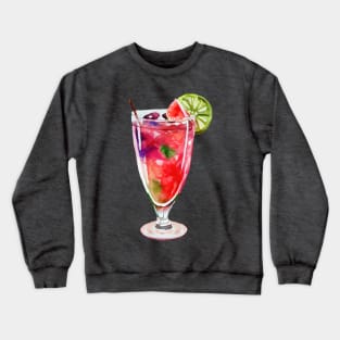 Cocktail Summer Watercolor Crewneck Sweatshirt